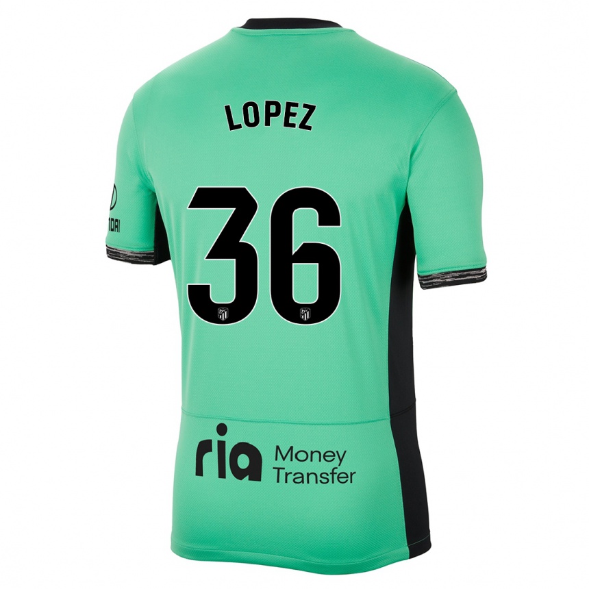 Kids David Lopez #36 Spring Green Third Jersey 2023/24 T-Shirt Canada