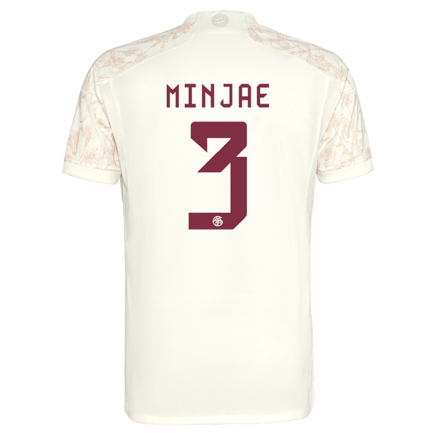 Kids  Min-Jae Kim #3 Off White Third Jersey 2023/24 T-Shirt Canada