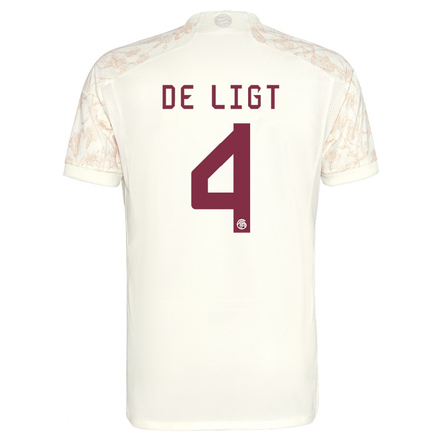 Kids Matthijs De Ligt #4 Off White Third Jersey 2023/24 T-Shirt Canada