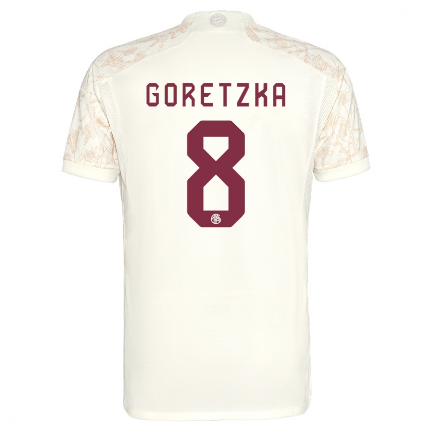 Kids  Leon Goretzka #8 Off White Third Jersey 2023/24 T-Shirt Canada