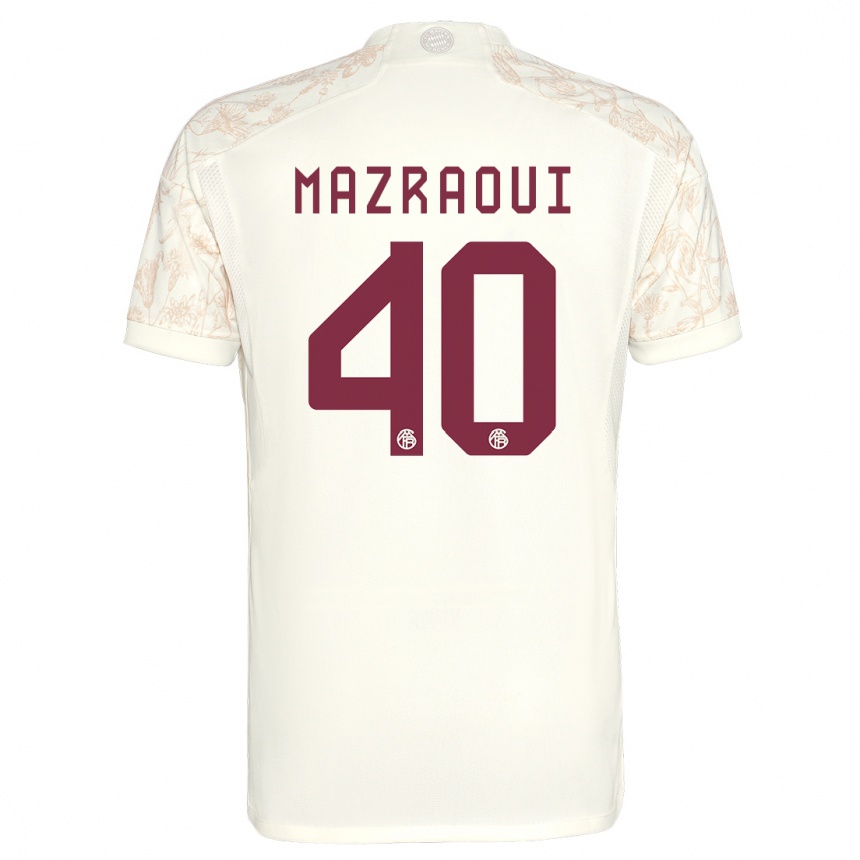 Kids Noussair Mazraoui #40 Off White Third Jersey 2023/24 T-Shirt Canada