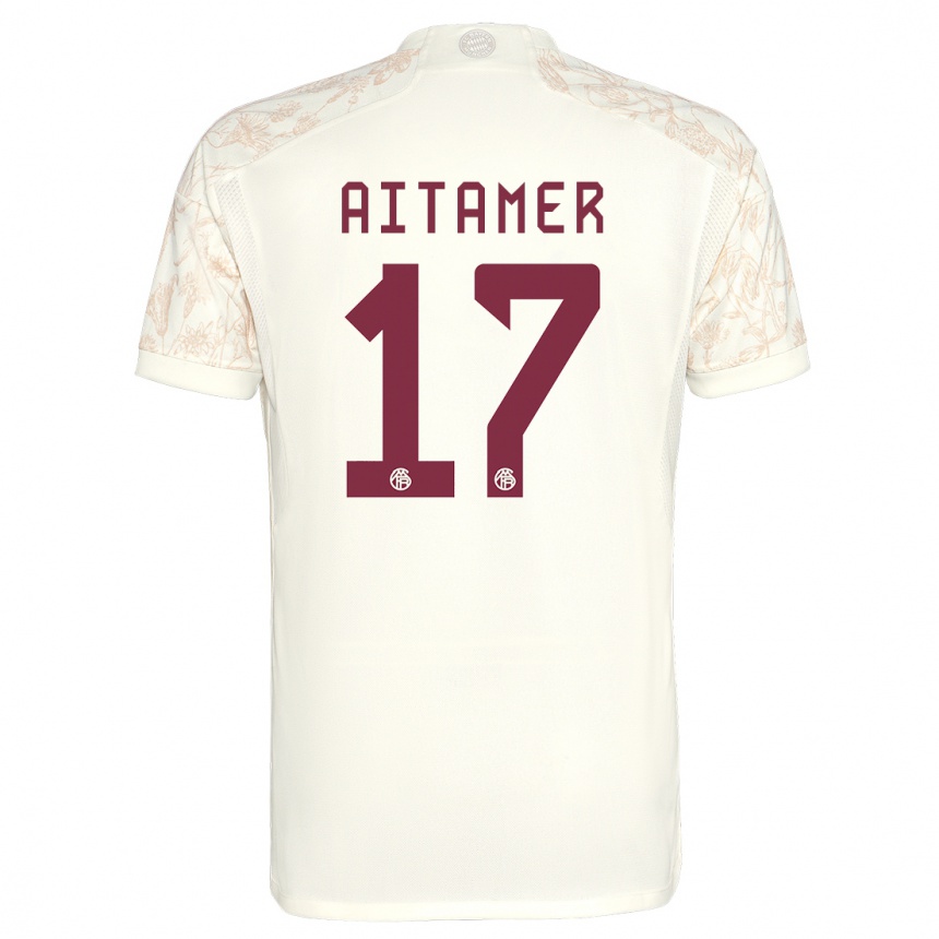 Kids  Younes Aitamer #17 Off White Third Jersey 2023/24 T-Shirt Canada