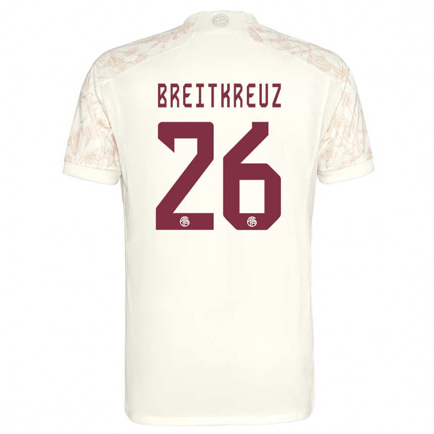 Kids  Steve Breitkreuz #26 Off White Third Jersey 2023/24 T-Shirt Canada