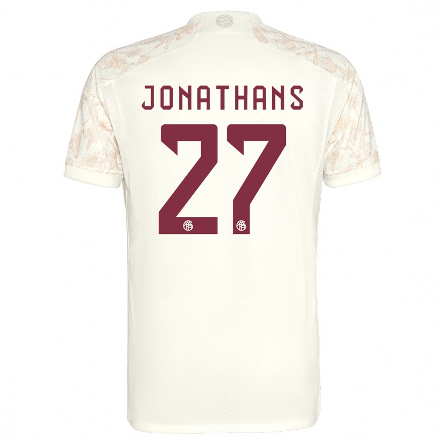 Kids  David Jonathans #27 Off White Third Jersey 2023/24 T-Shirt Canada