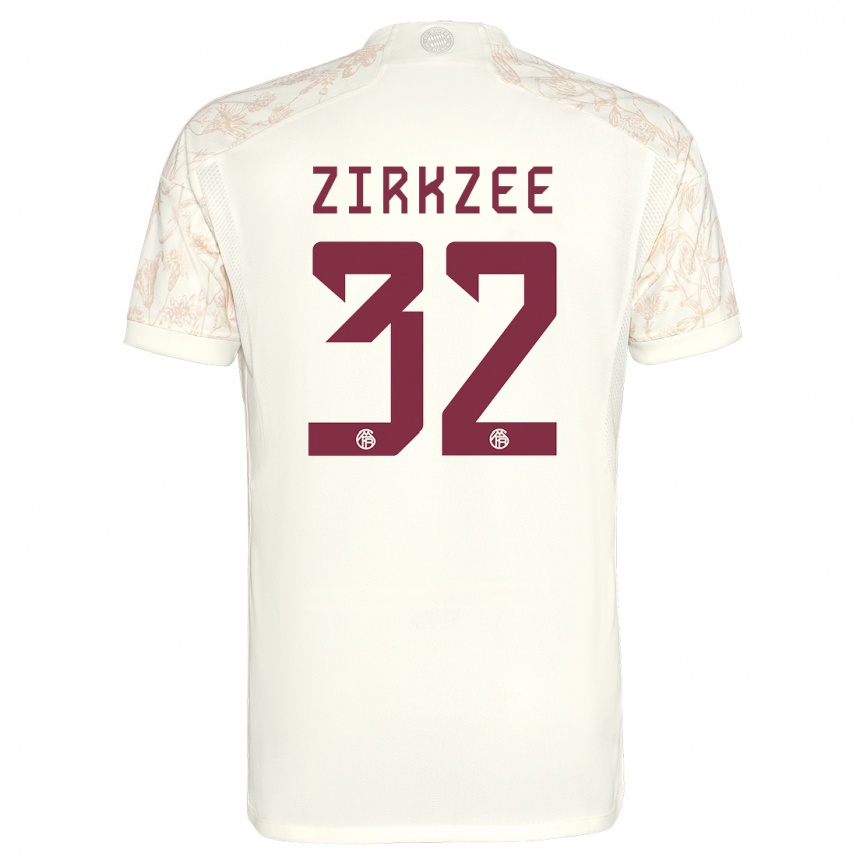 Kids Joshua Zirkzee #32 Off White Third Jersey 2023/24 T-Shirt Canada