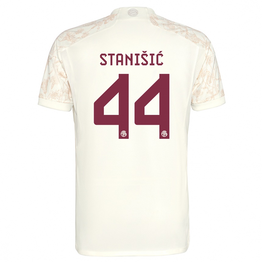 Kids  Josip Stanisic #44 Off White Third Jersey 2023/24 T-Shirt Canada