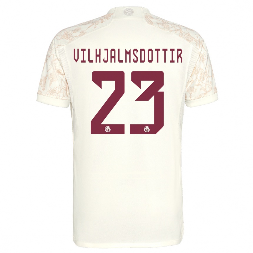 Kids  Karolina Lea Vilhjalmsdottir #23 Off White Third Jersey 2023/24 T-Shirt Canada