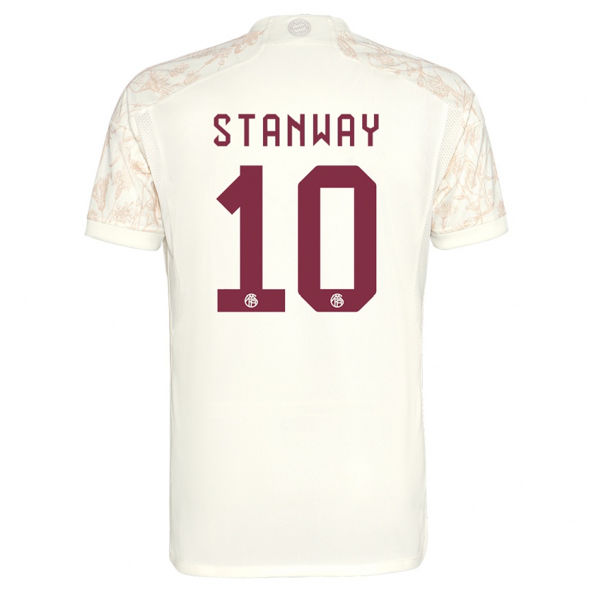 Enfant Football Maillot Georgia Stanway #10 Blanc Cassé Troisieme 2023/24 Canada