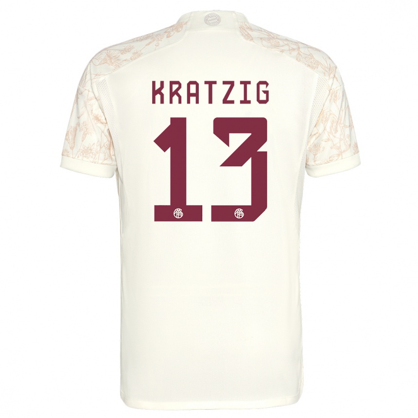 Kids  Frans Kratzig #13 Off White Third Jersey 2023/24 T-Shirt Canada