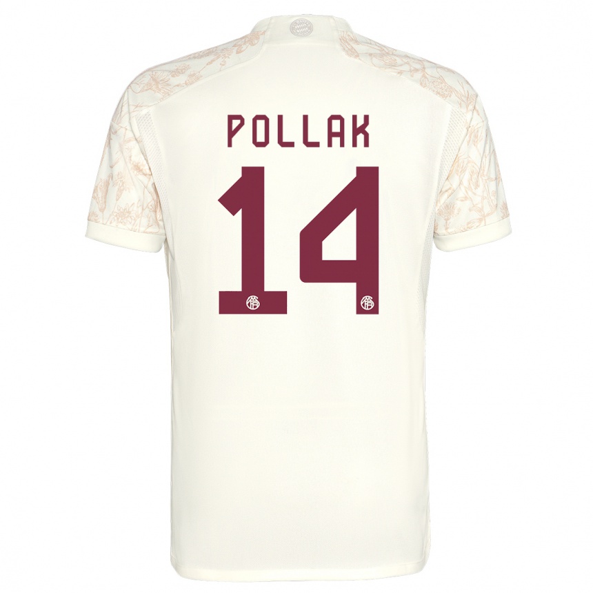 Kids  Florian Pollak #14 Off White Third Jersey 2023/24 T-Shirt Canada