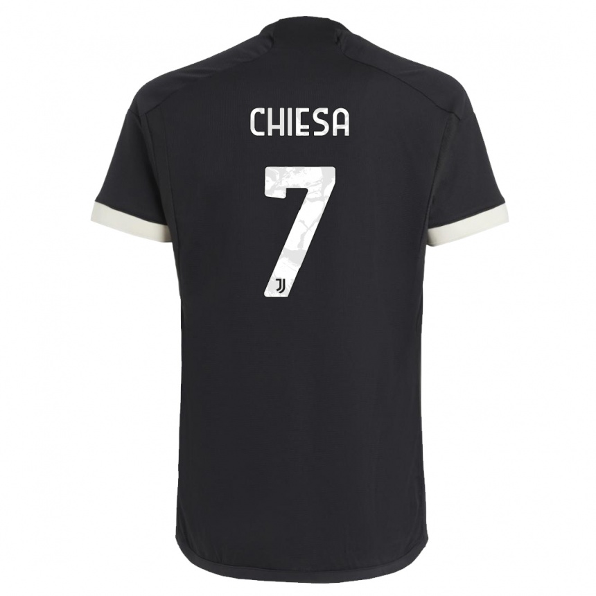 Enfant Football Maillot Federico Chiesa #7 Noir Troisieme 2023/24 Canada