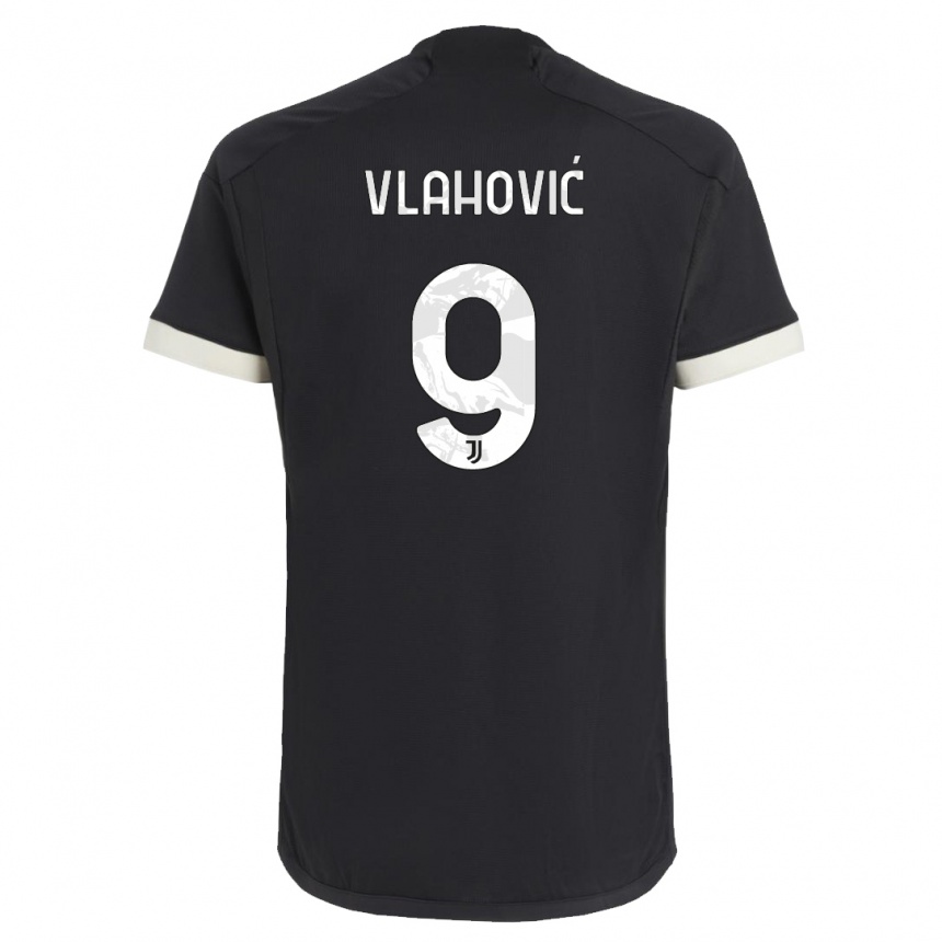 Enfant Football Maillot Dusan Vlahovic #9 Noir Troisieme 2023/24 Canada