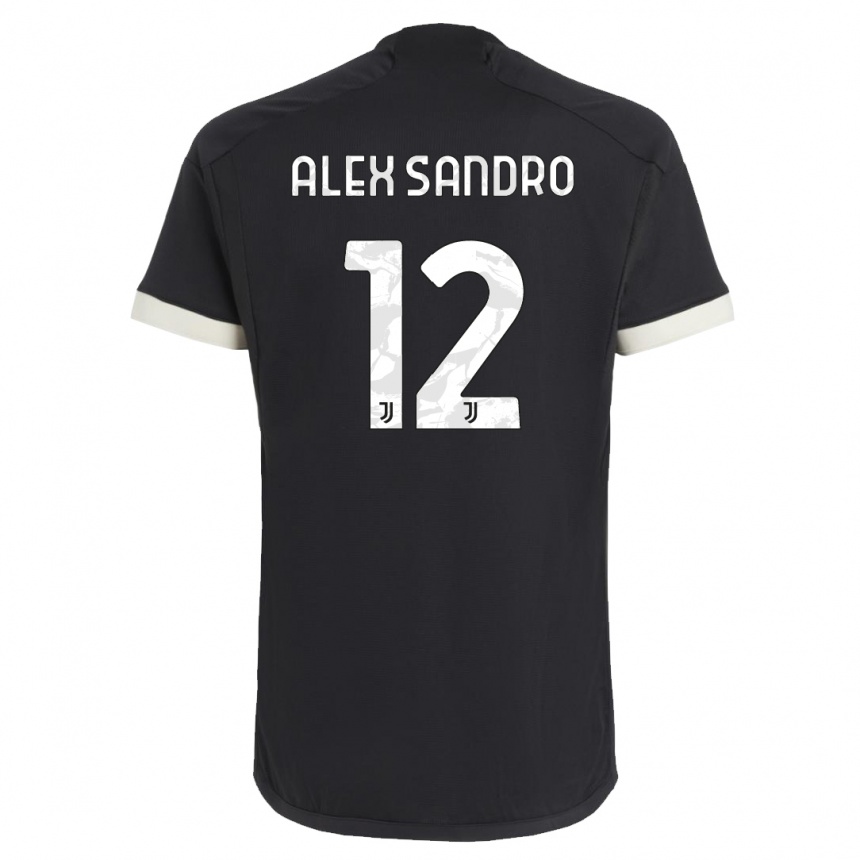 Kids Alex Sandro #12 Black Third Jersey 2023/24 T-Shirt Canada