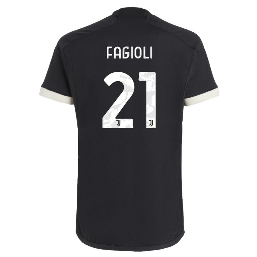 Kids Nicolo Fagioli #21 Black Third Jersey 2023/24 T-Shirt Canada