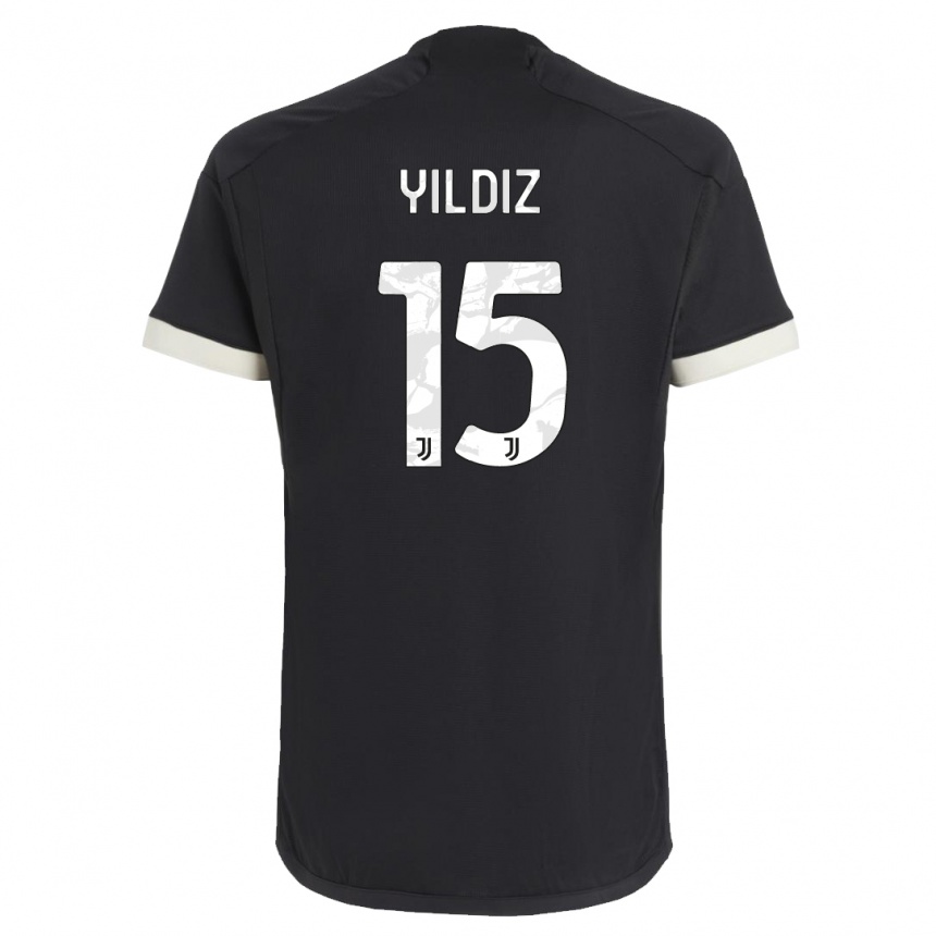 Kids  Kenan Yildiz #0 Black Third Jersey 2023/24 T-Shirt Canada