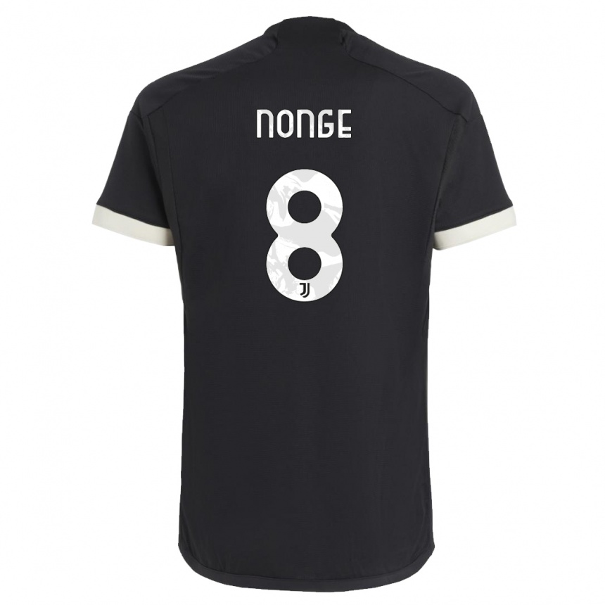 Kids  Joseph Nonge #8 Black Third Jersey 2023/24 T-Shirt Canada