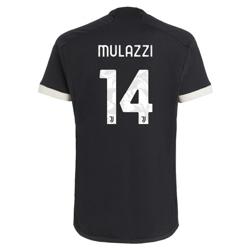 Kids  Gabriele Mulazzi #14 Black Third Jersey 2023/24 T-Shirt Canada