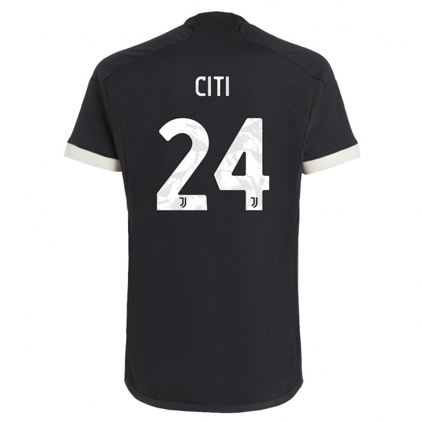 Kids Alessandro Citi #24 Black Third Jersey 2023/24 T-Shirt Canada