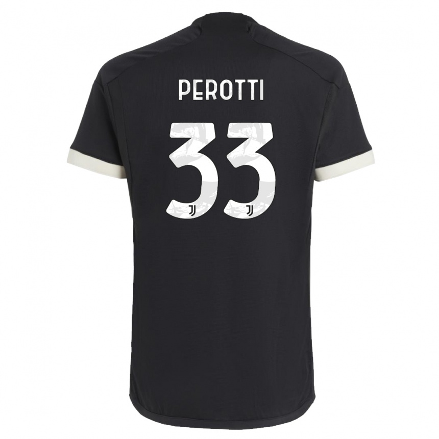 Kids Clemente Perotti #33 Black Third Jersey 2023/24 T-Shirt Canada