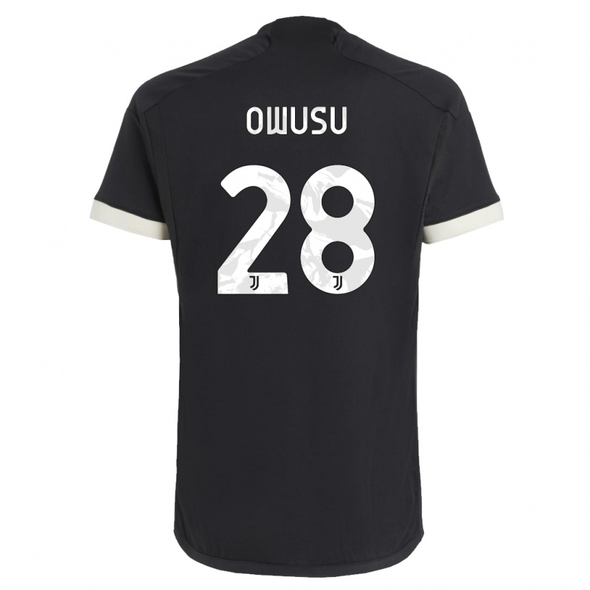 Kids  Augusto Owusu #28 Black Third Jersey 2023/24 T-Shirt Canada