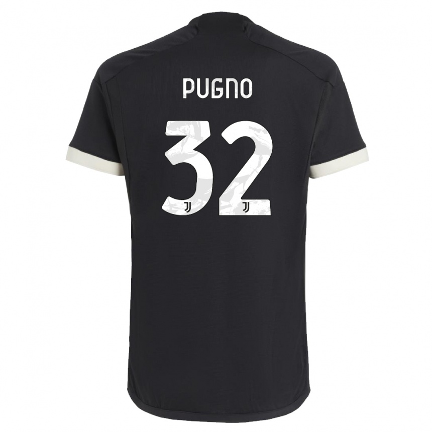 Kids  Diego Pugno #32 Black Third Jersey 2023/24 T-Shirt Canada