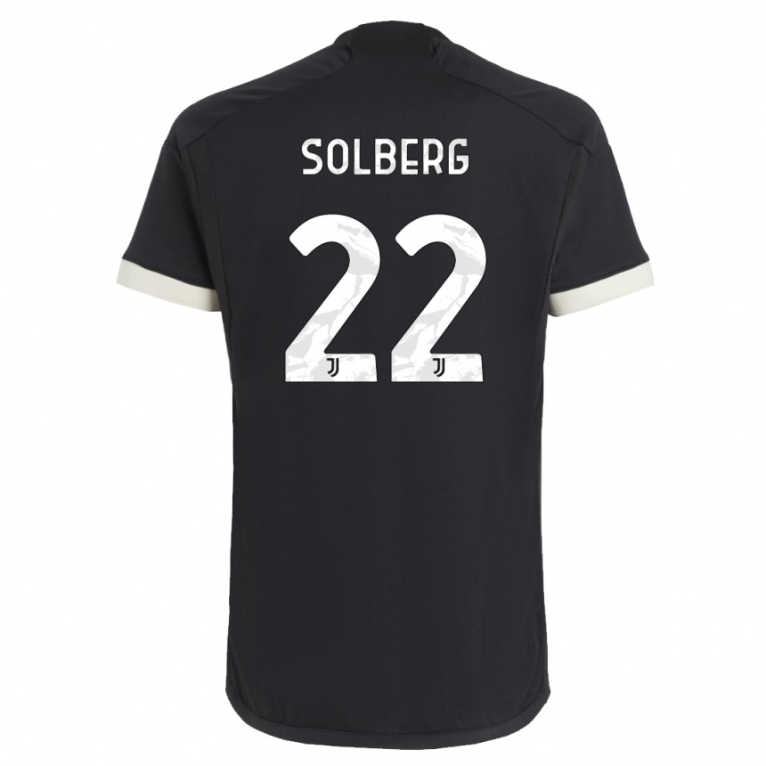 Kids  Elias Solberg #22 Black Third Jersey 2023/24 T-Shirt Canada