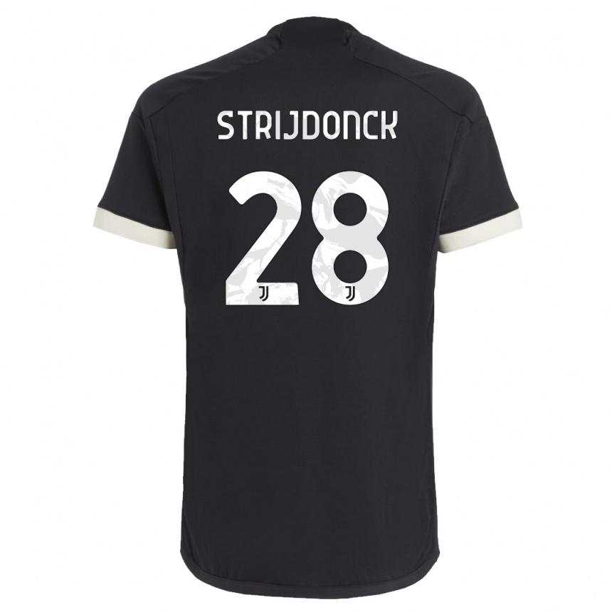 Kids  Bayron Strijdonck #28 Black Third Jersey 2023/24 T-Shirt Canada