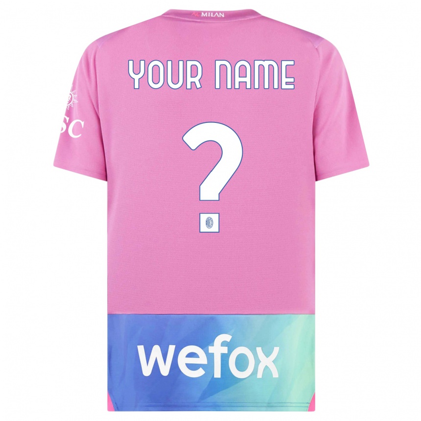 Kids  Your Name #0 Pink Purple Third Jersey 2023/24 T-Shirt Canada