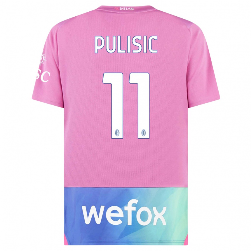 Kids  Christian Pulisic #11 Pink Purple Third Jersey 2023/24 T-Shirt Canada