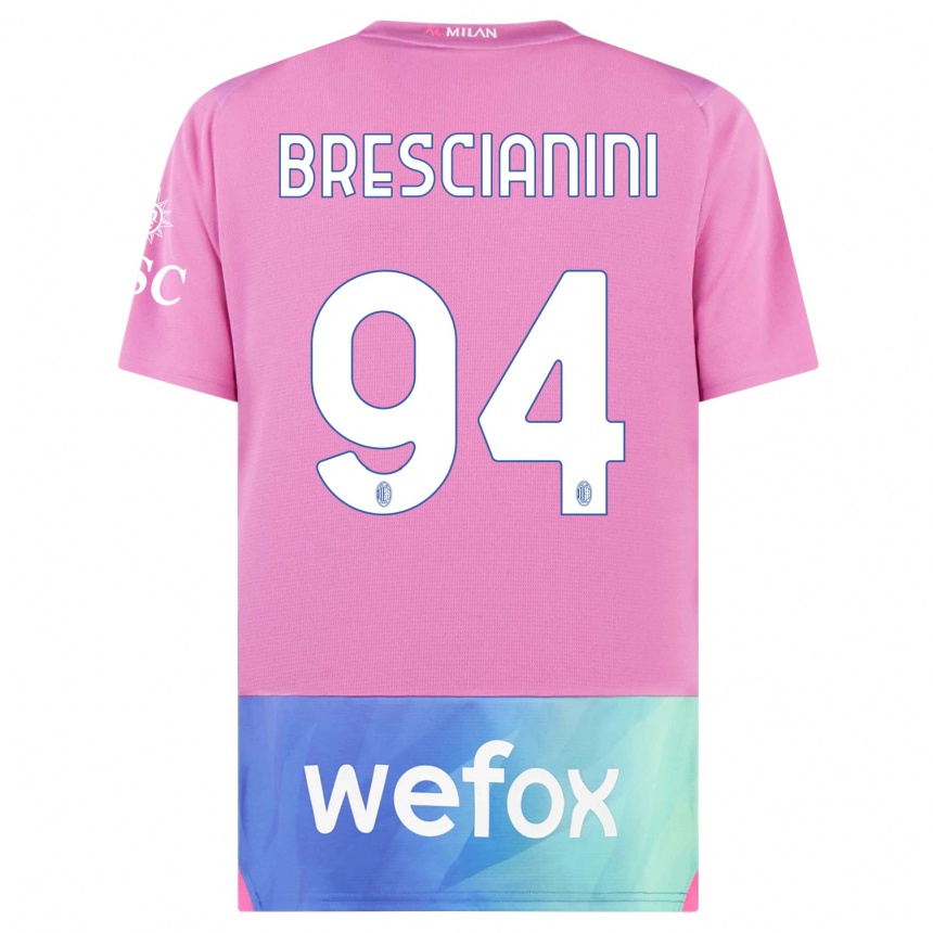 Kids Marco Brescianini #94 Pink Purple Third Jersey 2023/24 T-Shirt Canada