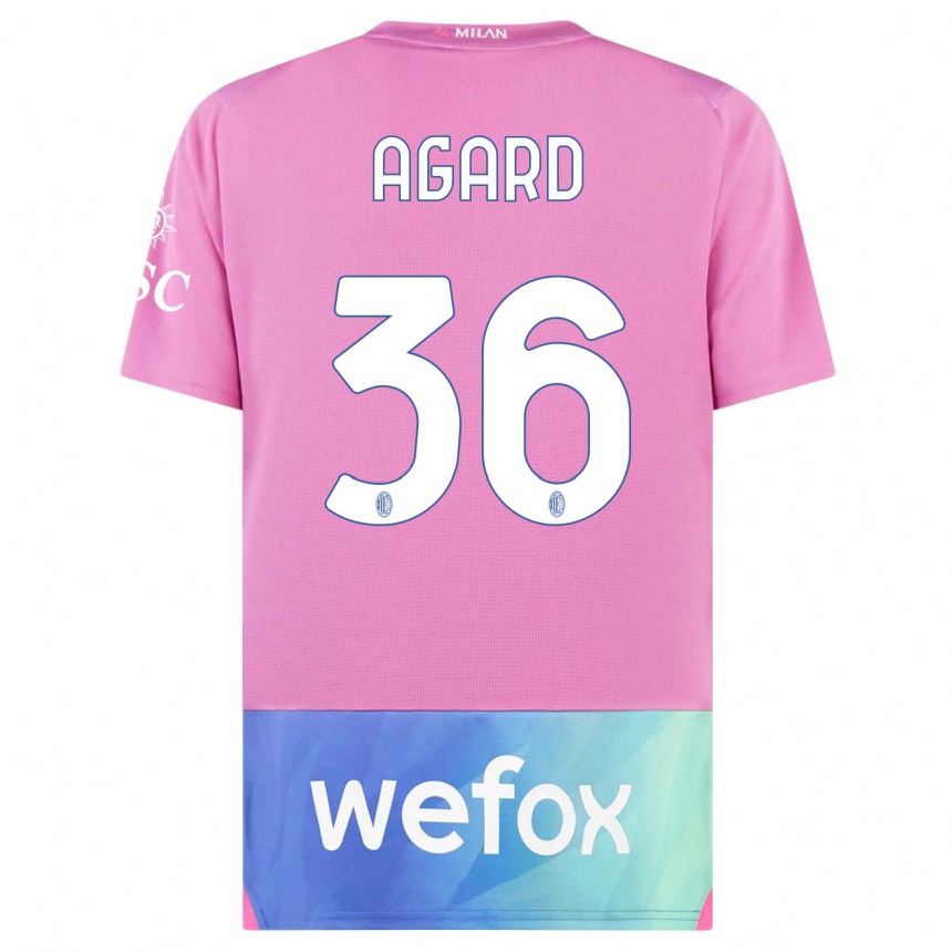 Kids  Laura Agard #36 Pink Purple Third Jersey 2023/24 T-Shirt Canada