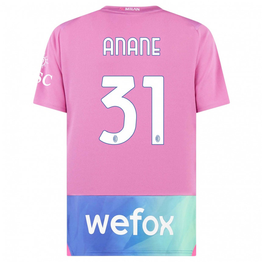 Kids Emmanuel Anane #31 Pink Purple Third Jersey 2023/24 T-Shirt Canada