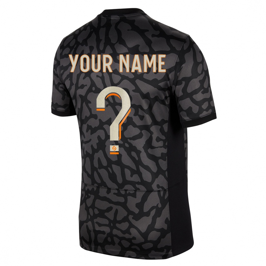 Enfant Football Maillot Votre Nom #0 Noir Troisieme 2023/24 Canada