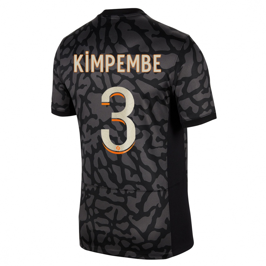 Enfant Football Maillot Presnel Kimpembe #3 Noir Troisieme 2023/24 Canada