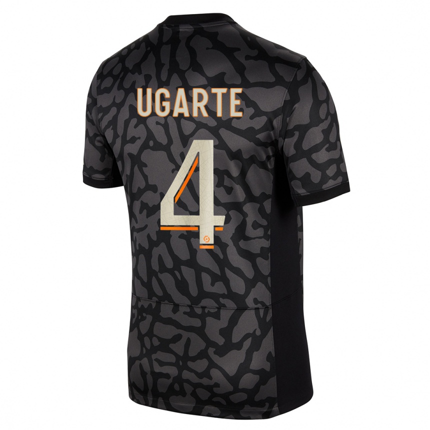 Kids Manuel Ugarte #4 Black Third Jersey 2023/24 T-Shirt Canada