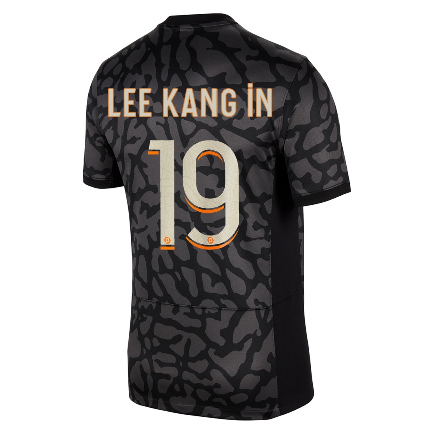 Kids  Kang-In Lee #19 Black Third Jersey 2023/24 T-Shirt Canada