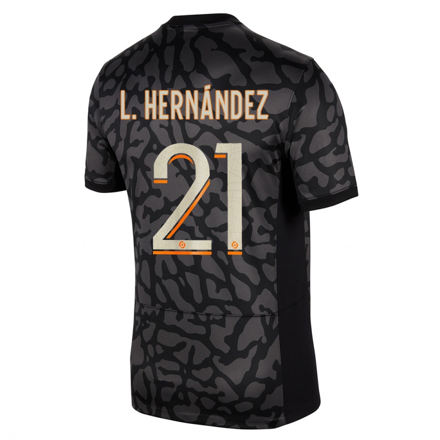 Kids Lucas Hernandez #21 Black Third Jersey 2023/24 T-Shirt Canada