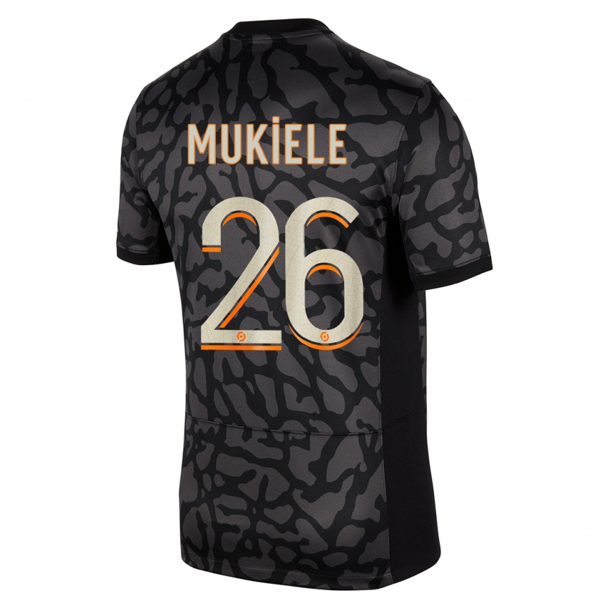 Kids Nordi Mukiele #26 Black Third Jersey 2023/24 T-Shirt Canada