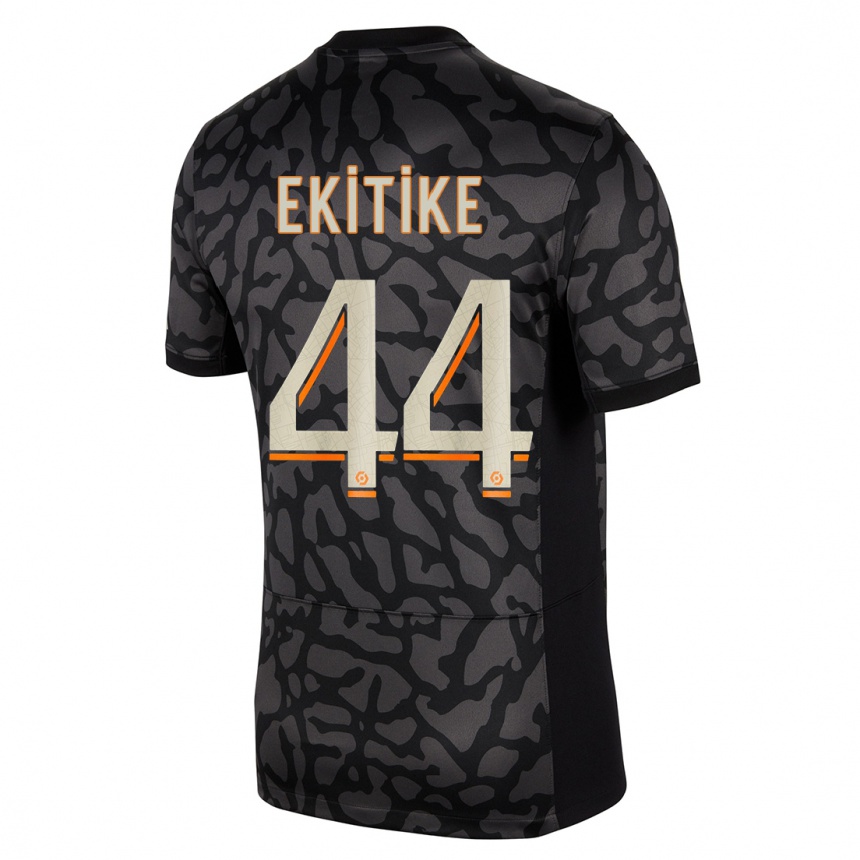 Kids Hugo Ekitike #44 Black Third Jersey 2023/24 T-Shirt Canada