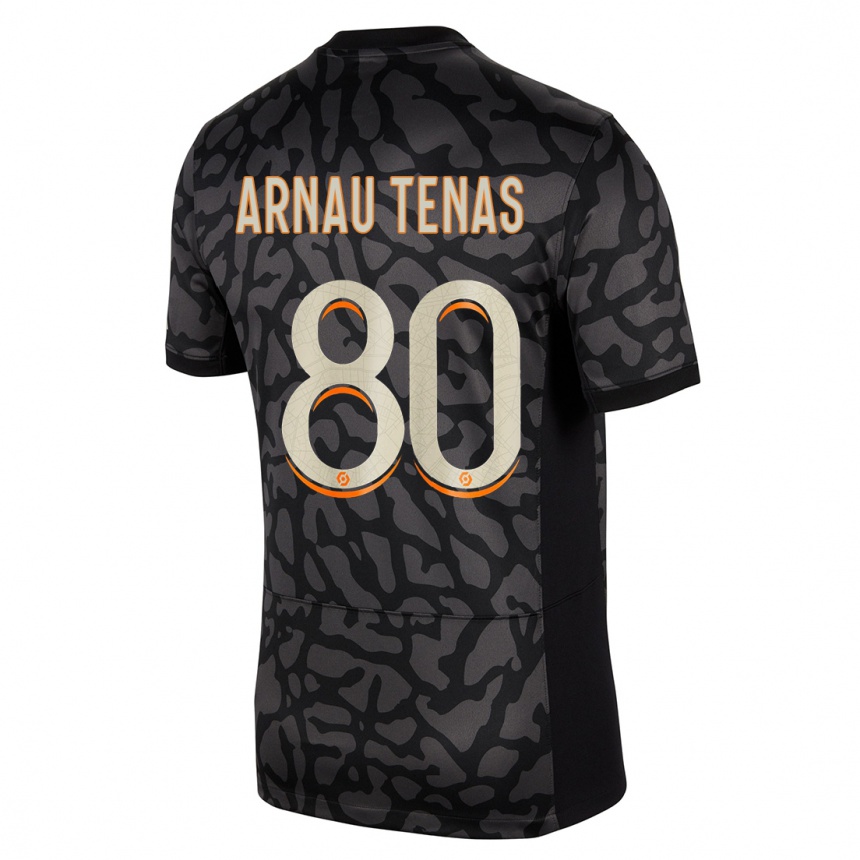 Enfant Football Maillot Arnau Tenas #80 Noir Troisieme 2023/24 Canada