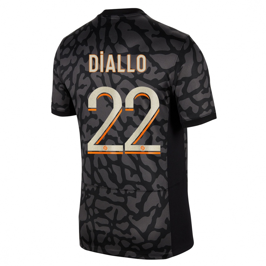 Kids Abdou Diallo #22 Black Third Jersey 2023/24 T-Shirt Canada