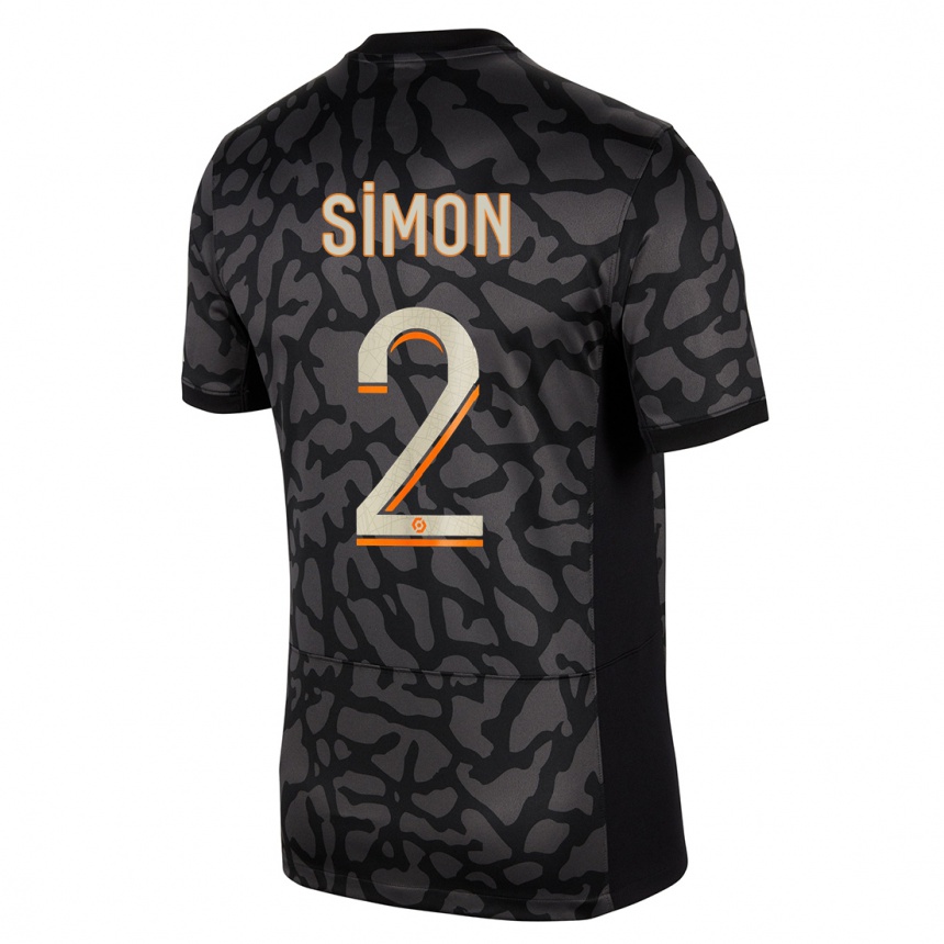 Kids  Benedicte Simon #2 Black Third Jersey 2023/24 T-Shirt Canada