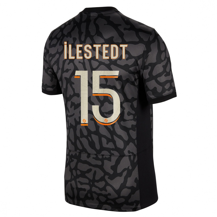 Kids  Amanda Ilestedt #15 Black Third Jersey 2023/24 T-Shirt Canada