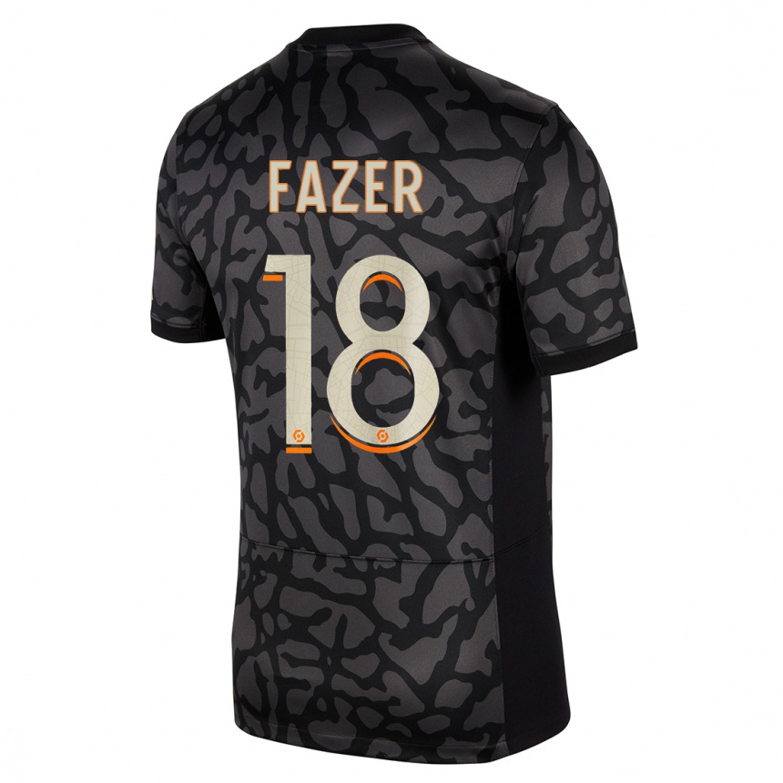 Kids  Laurina Fazer #18 Black Third Jersey 2023/24 T-Shirt Canada