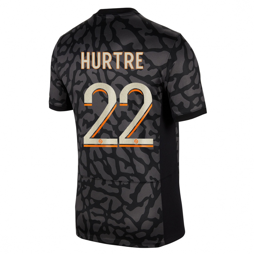 Kids  Oceane Hurtre #22 Black Third Jersey 2023/24 T-Shirt Canada