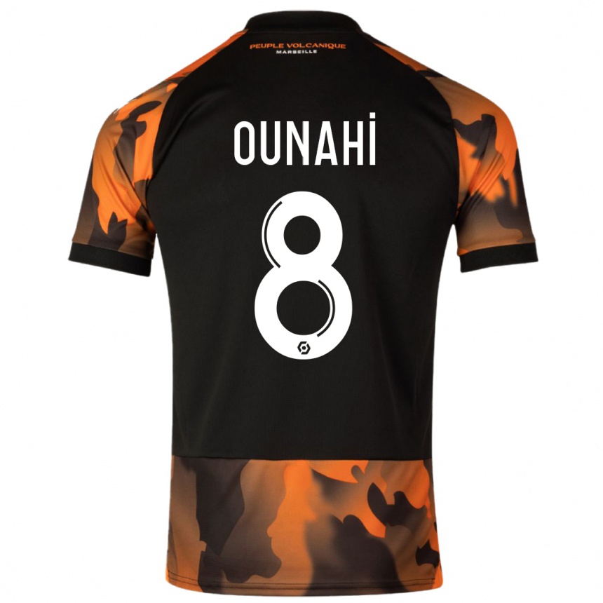 Kids Azzedine Ounahi #8 Black Orange Third Jersey 2023/24 T-Shirt Canada