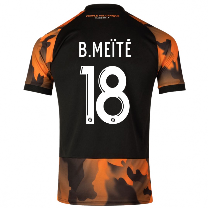 Kids Bamo Meïté #18 Black Orange Third Jersey 2023/24 T-Shirt Canada