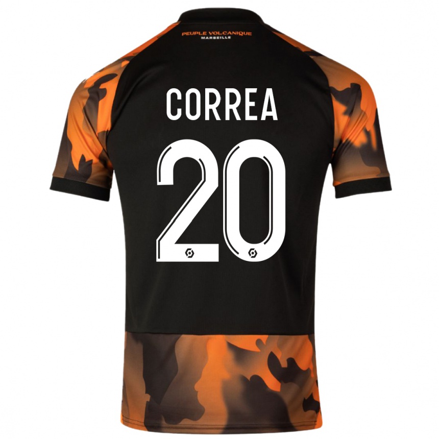 Kids  Joaquín Correa #20 Black Orange Third Jersey 2023/24 T-Shirt Canada