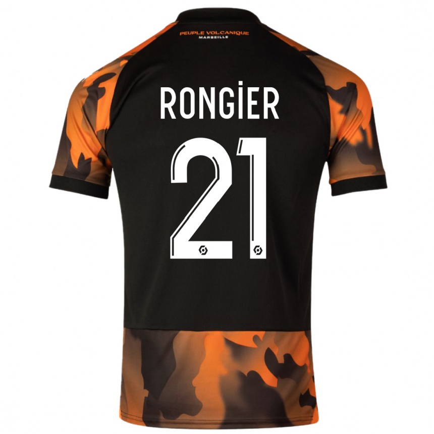 Enfant Football Maillot Valentin Rongier #21 Noir Orange Troisieme 2023/24 Canada