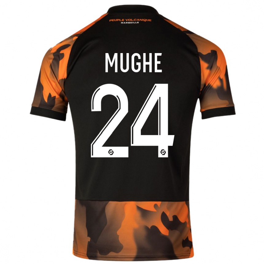 Kids François Mughe #24 Black Orange Third Jersey 2023/24 T-Shirt Canada